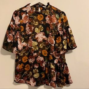H&M floral peplum top